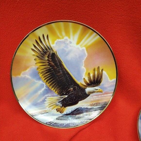 Franklin Mint Eagle Freedom Plate WINGS OF MAJESTY Limited Edition Patriotic - Picture 3 of 4